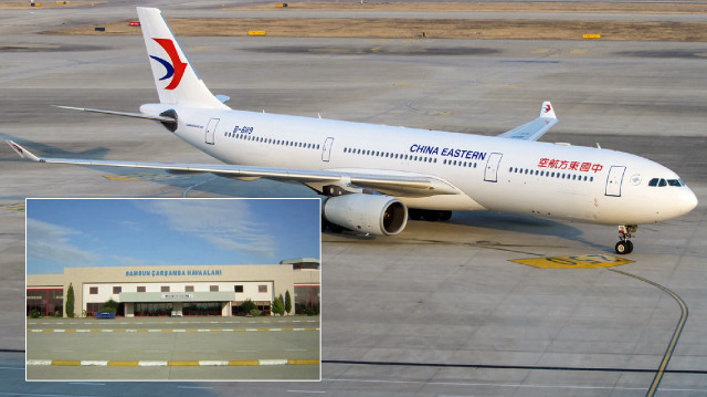 China Eastern Airlines’a ait Çin’in Şanghay kentinden İstanbul’a sefer yapan