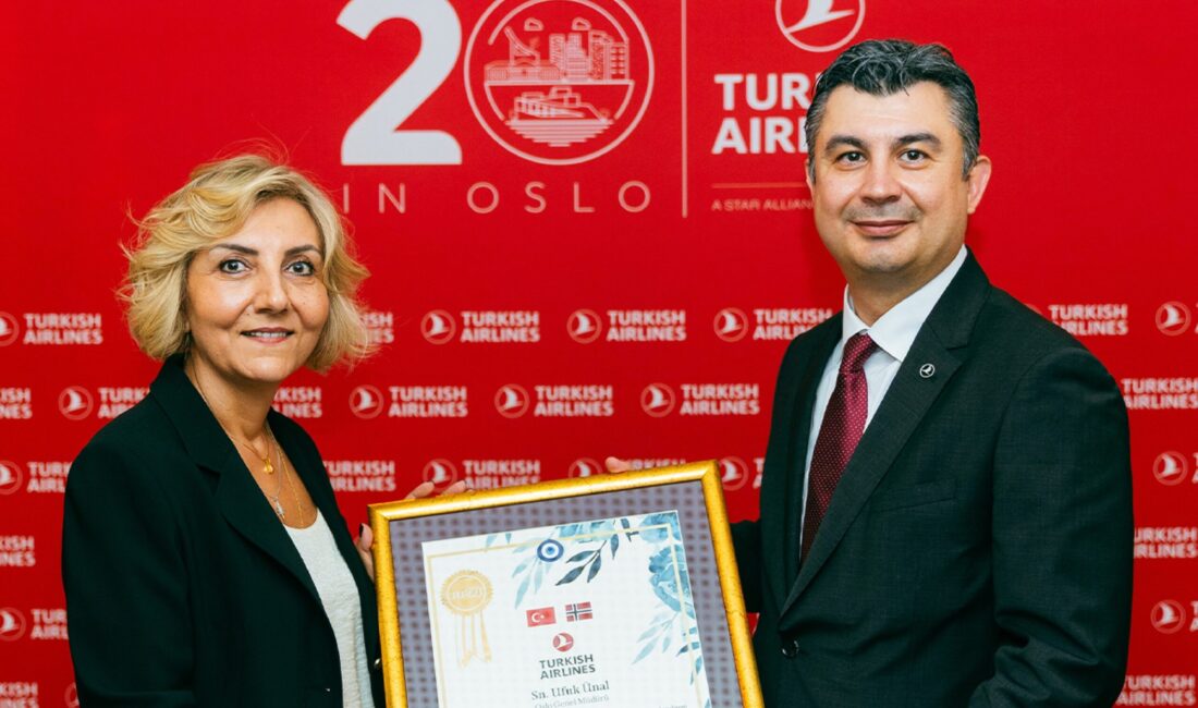 Türk Hava Yolları'nın (THY) Norveç’in başkenti Oslo’ya başlattığı uçuşların 20.