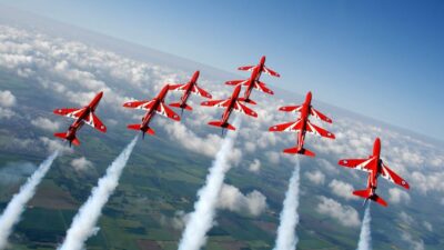 The Royal Air Force’s world-renowned aerobatic team, the Red Arrows,