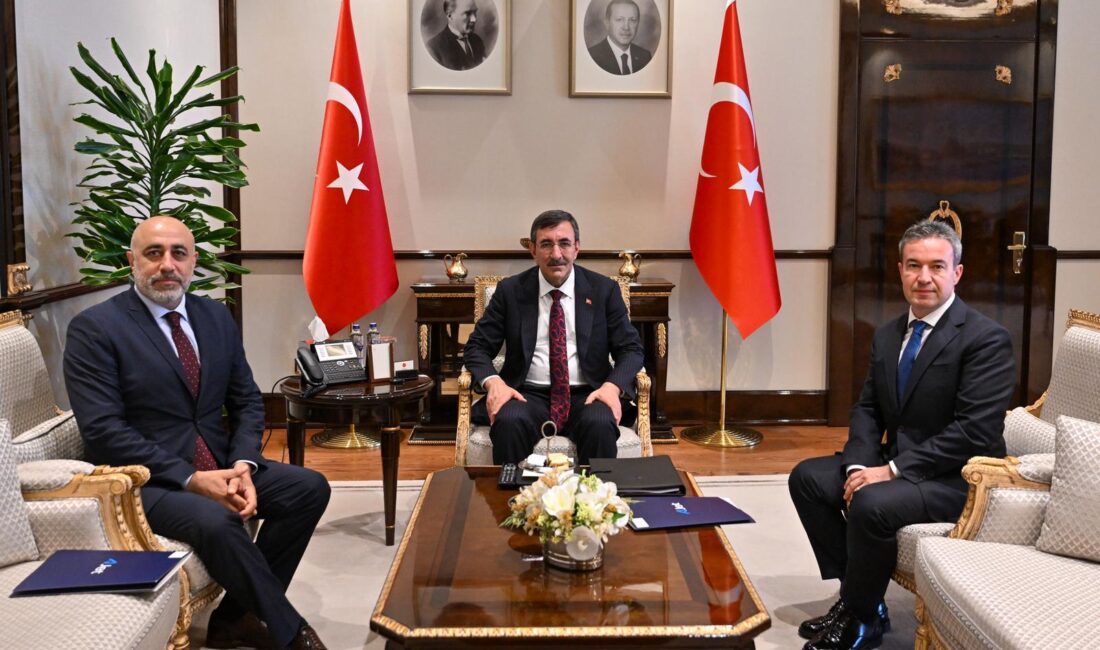 Cumhurbaşkanı Yardımcısı Cevdet Yılmaz, AJet Genel Müdürü Kerem Sarp ve