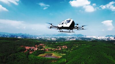 EHang Holdings Limited announced that its pilotless electric vertical takeoff