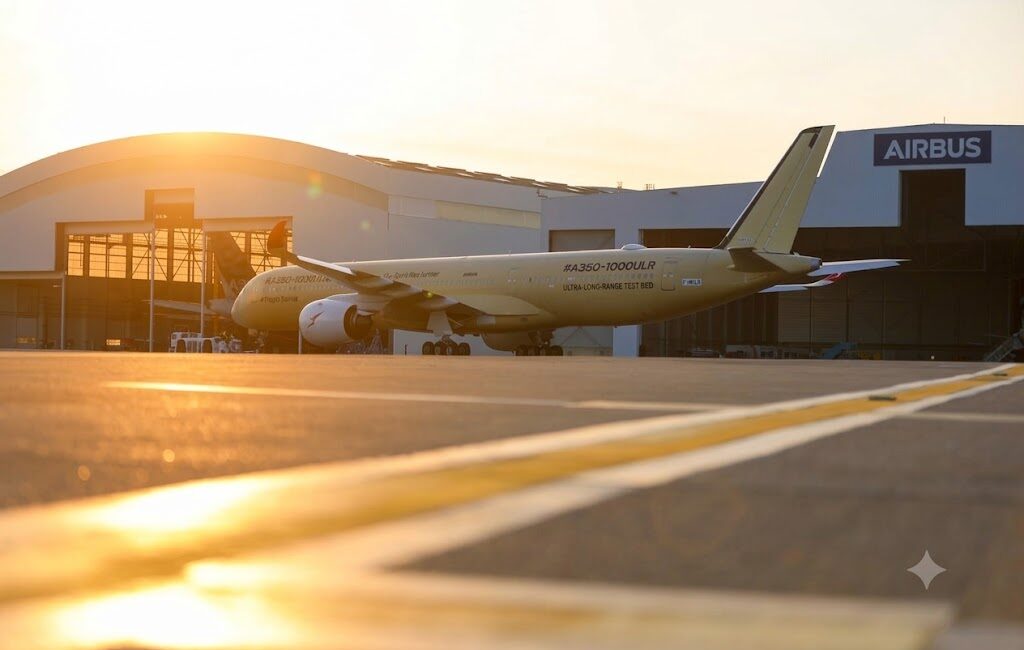Hafta içi Airbus’ın Qantas için geliştirdiği A350-1000ULR test uçağı, Toulouse’dan