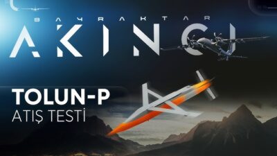 Bayraktar AKINCI TİHA'dan gerçekleştirilen salvo atışında 2 adet TOLUN-P mühimmatı